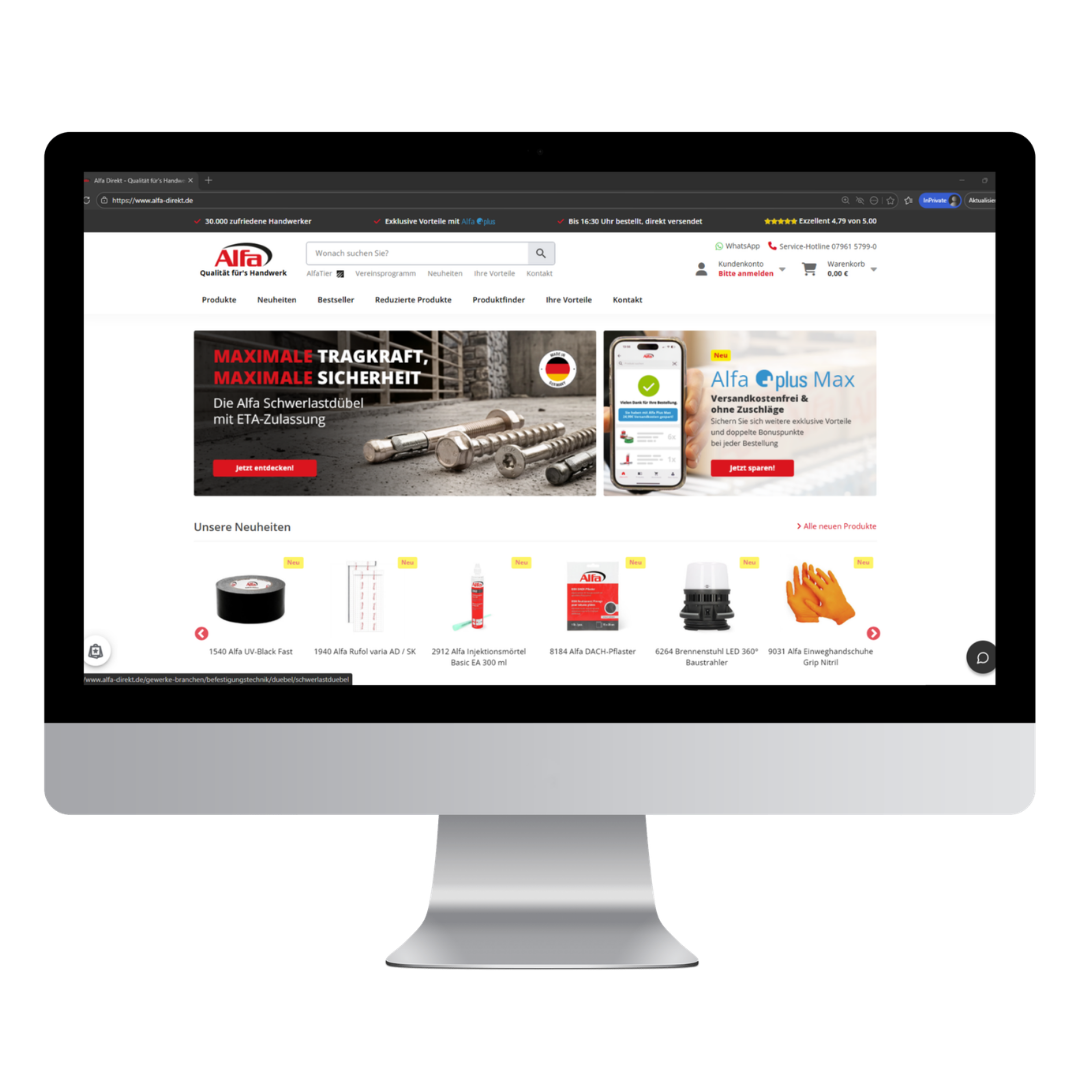Alfa Webseite